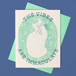 The Vibes Are Immaculate Cat - Risograph Greeting Card