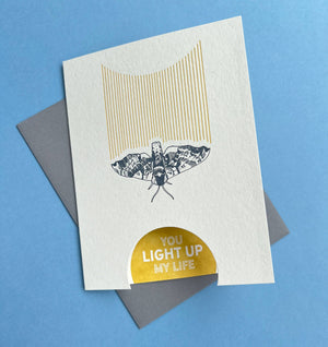 Sphinx moth you light up my life card