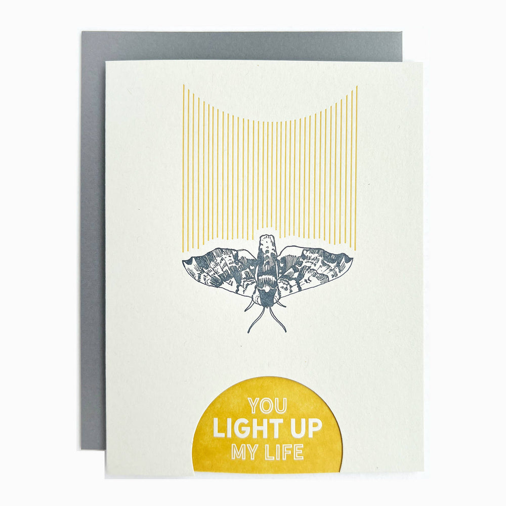 Sphinx moth you light up my life card