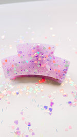 Valentine's Purple Glitter Resin Claw Hair Clip