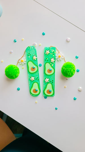 Avocado Glitter Bookmarks