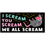 We All Scream Possum Mini Bumper Sticker