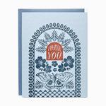 Moth pattern thank you card