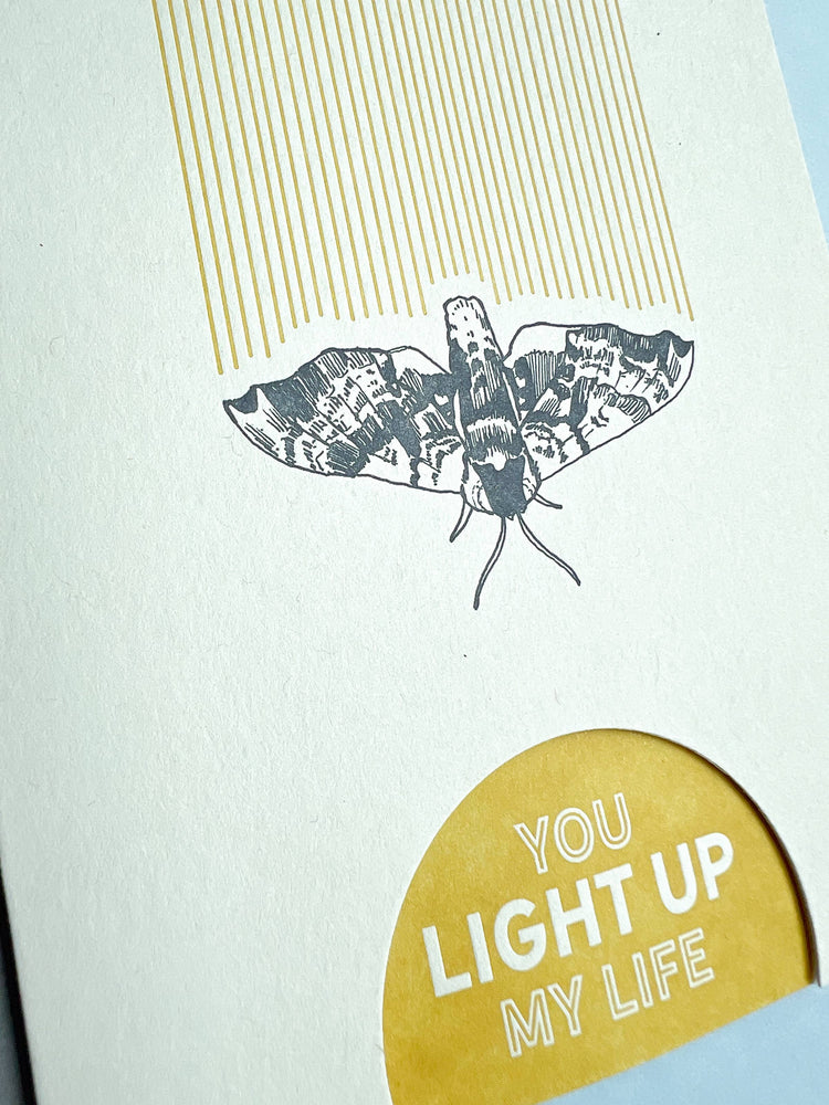 Sphinx moth you light up my life card