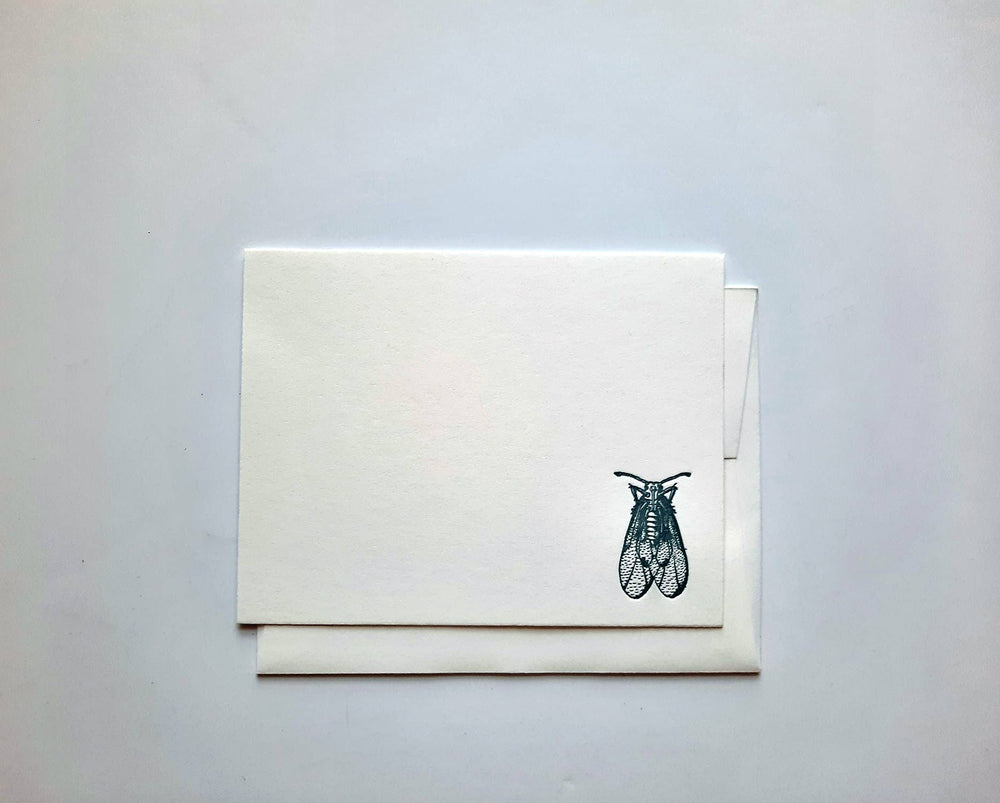 Notecard set: Cicada stationery, letterpress-printed