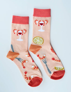 Shrimp Cocktail 100% Cotton Women's Crew Socks