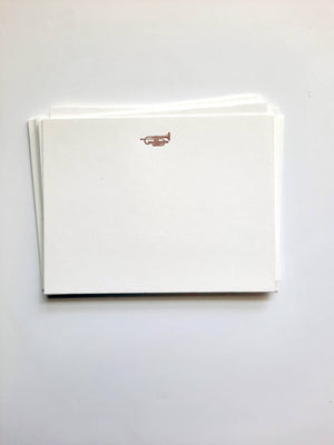 Notecard set: Trumpet stationery, letterpress-printed