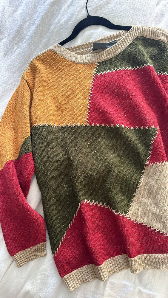 Vintage Patchwork Fall Sweater