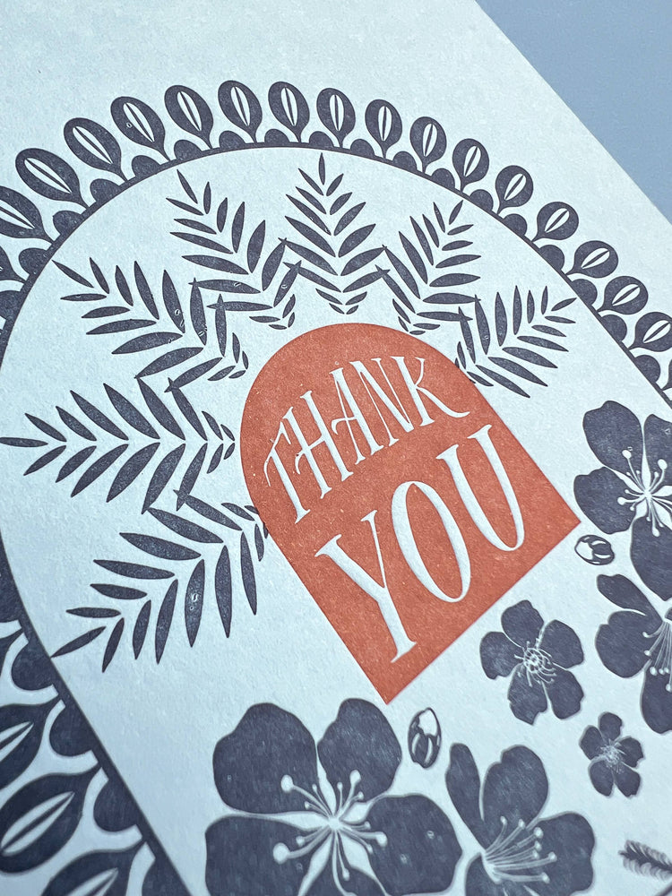 Moth pattern thank you card