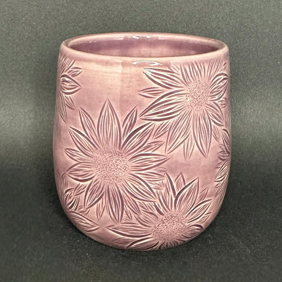 12 oz Purple Flower Cup