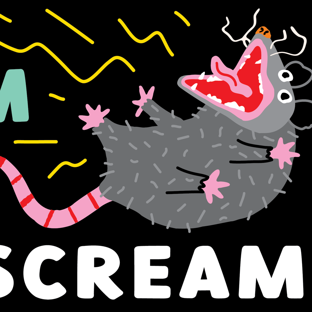 We All Scream Possum Mini Bumper Sticker