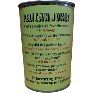 Swoops the Canned Pelican - Eco-Friendly and Recycled Gift