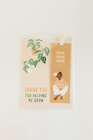 Bookmark Card - Thank You For Helping Me Grow