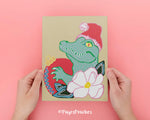 Christmas Gator 4x6 Art Print