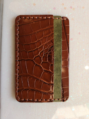 Gator Leather Minimalist Wallet (2 panel)