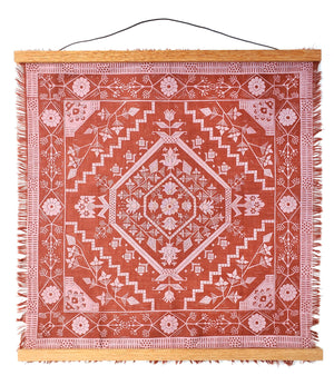 Geometric Medallion Wall Hanging - Canyon Red