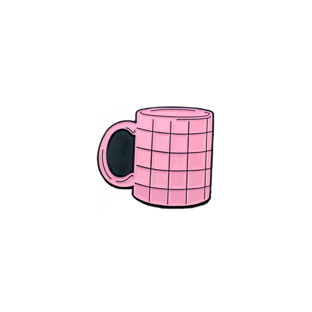 Grid Coffee Mug Enamel Pin