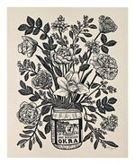 Hot Pickled Okra Bouquet original block print