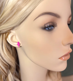 Fuchsia Flamingo Studs