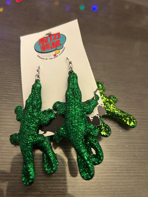 Glitter Gator Earrings