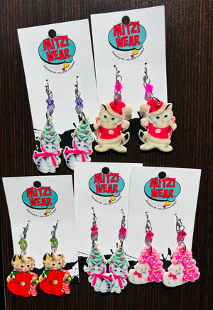 Christmas Cat Earrings