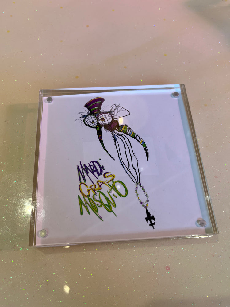 Mardi Gras Mosquito Acrylic Block