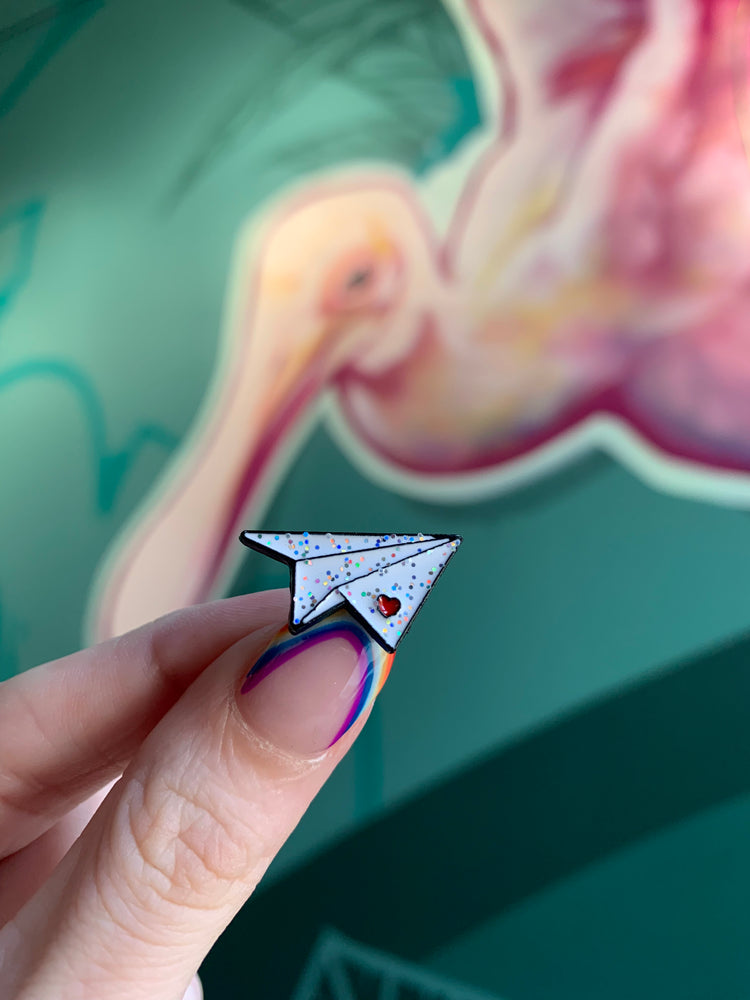 
            
                Load image into Gallery viewer, Paper Plane Enamel Pin
            
        