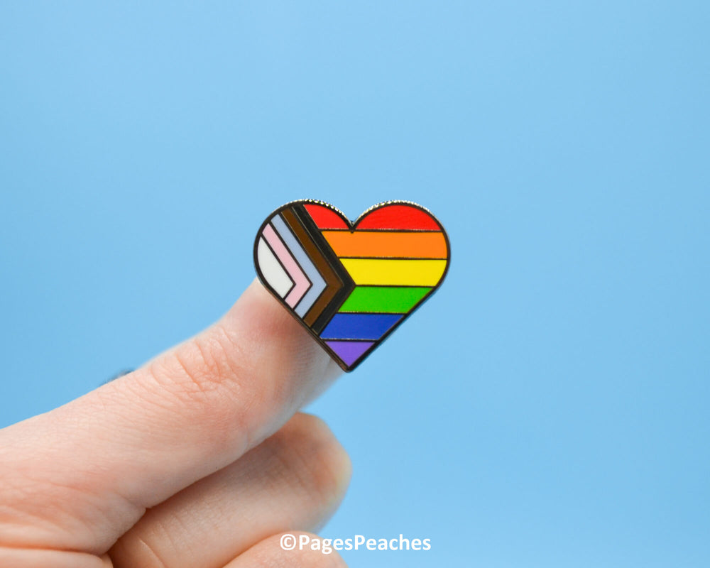 Progress Pride Heart Pin