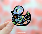 Holographic Skeleton Rubber Ducky Sticker Suncatcher