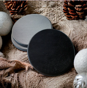 Black Leather Plain Coasters