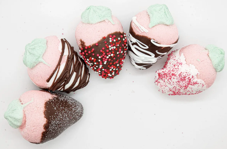 Freeze Dried Chocolate Dipped Strawberry Marshmallows