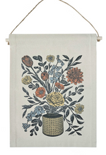 Bouquet in Cane Vase- Canvas Banner