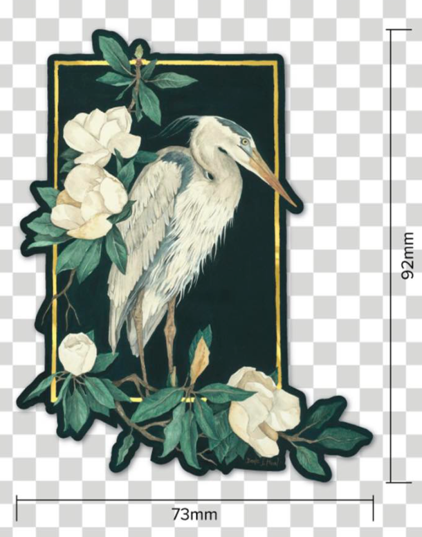 Blue Heron and Magnolias Sticker