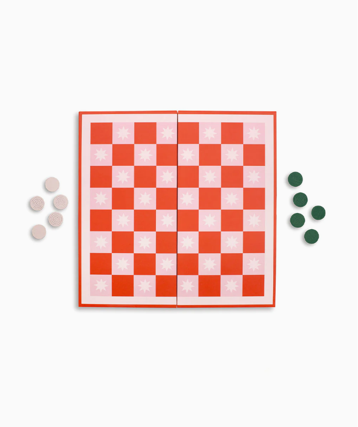 Game Night! 2-in-1 Checkers & Backgammon Board