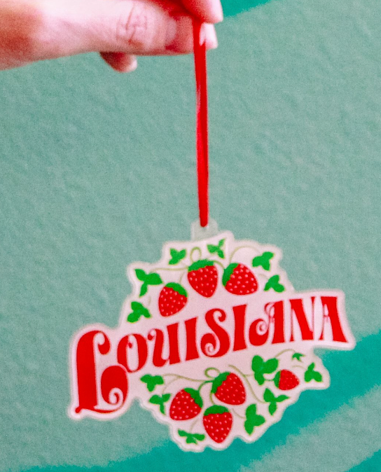 
            
                Load image into Gallery viewer, Louisiana Strawberry Acrylic Ornament
            
        