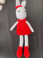 Crochet Bunny with Red Dress