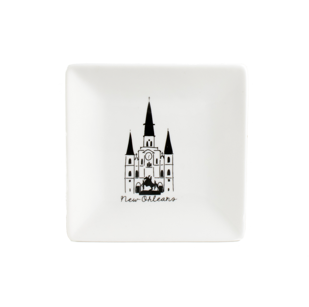 Black and White Cathedral Trinket Tray