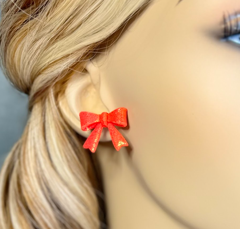 Coral Bow Studs