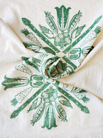 Vegetable Medallion block printed tea towel