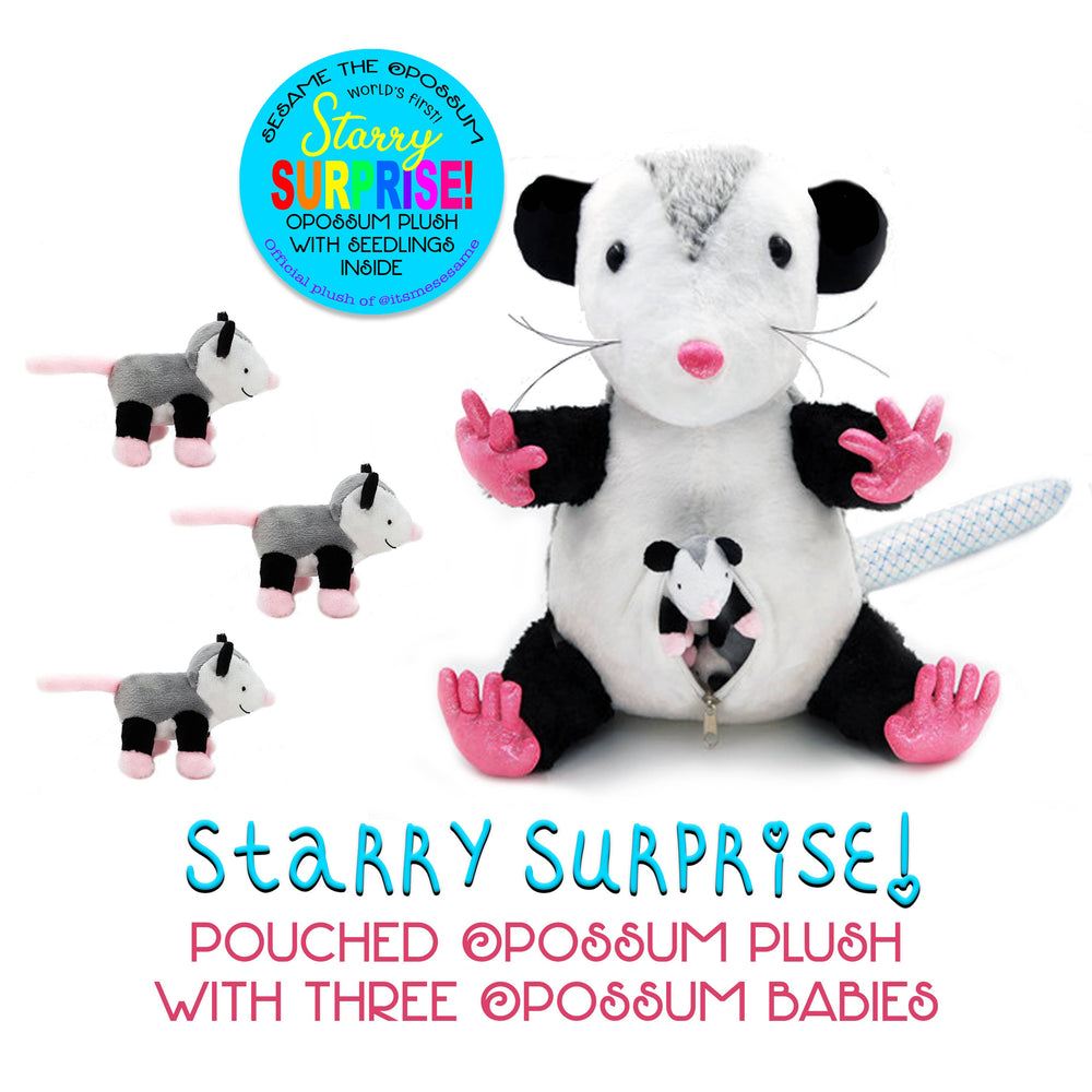 Opossum Plush with Babies (Starry Surprise)