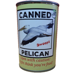 Swoops the Canned Pelican - Eco-Friendly and Recycled Gift