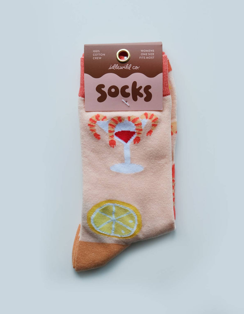 Shrimp Cocktail 100% Cotton Women's Crew Socks