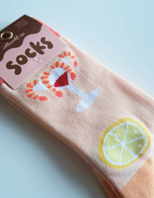 Shrimp Cocktail 100% Cotton Women's Crew Socks