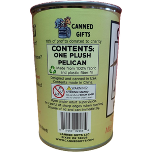 Swoops the Canned Pelican - Eco-Friendly and Recycled Gift