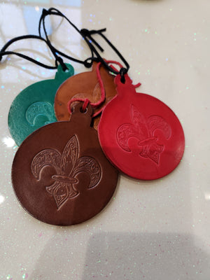 Leather Fleur-de-lis Ornament