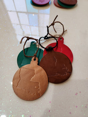 Leather Louisiana Ornament