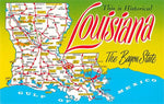 Historical Louisiana Map Magnet