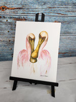 Double Spoonbill with gold leaf