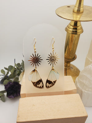 Blue Cicada Wing Earrings