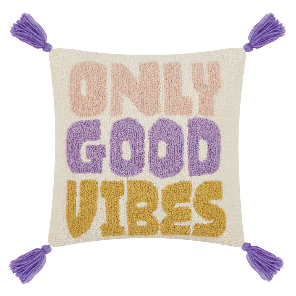 
            
                Load image into Gallery viewer, Only Good Vibes w/Tassels Hook Pillow
            
        